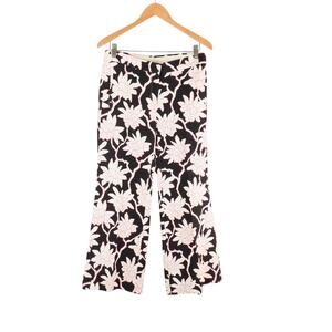 Valentino Pants Womens 4 Floral Crop Cropped Capri Wide Leg Palazzo Spring $1790